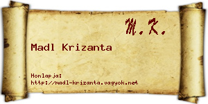 Madl Krizanta névjegykártya